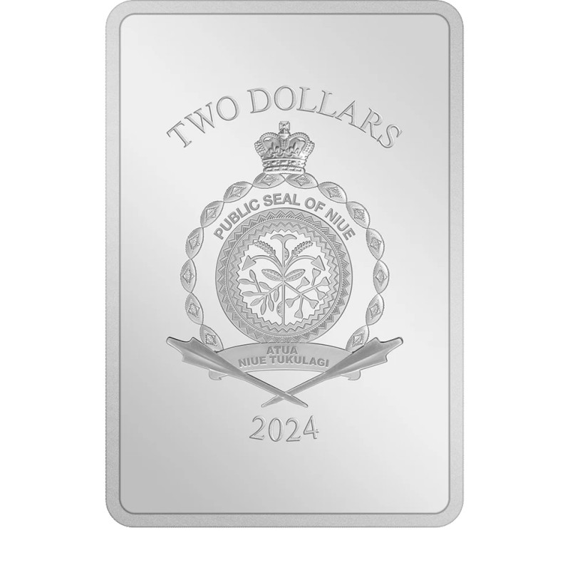 Set of Silver Bar-Monet Trading Coins - UFC 2024, 2x1 ounce - obverse side Set of Silver Bar-Monet Trading Coins - UFC 2024, 2x1 ounce - obverse side