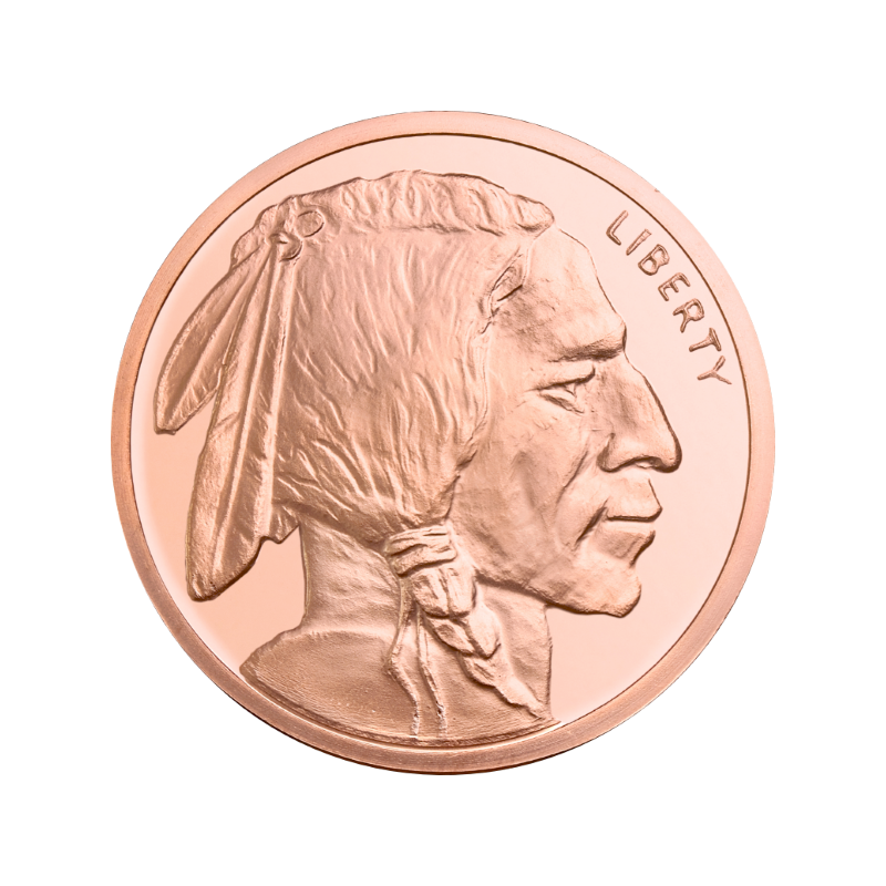 Büffel-Kupfermedaille, 5 Unzen - Vorderseite Büffel-Kupfermedaille, 5 Unzen - Vorderseite