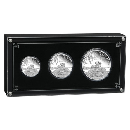 Silber Lunar III Jahr der Schlange 2025 Proof-Münzensatz, 3,5 Unzen - Box 1