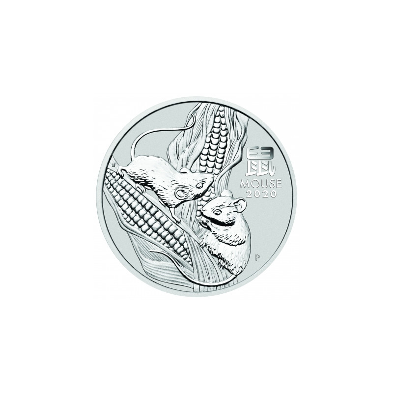 Срібна монета Lunar III: Рік миші 2020, 5 унцій - реверс Срібна монета Lunar III: Рік миші 2020, 5 унцій - реверс