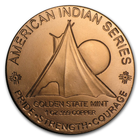 Oregon Trail Copper Medal, 1 oz - obverse