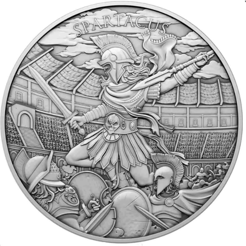Silbermedaille Legendary Warriors: Spartacus 1 oz - Rückseite