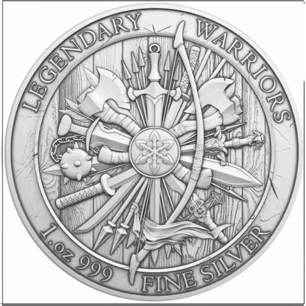 Legendary Warriors: Spartacus 1 ounce silver medal - reverse