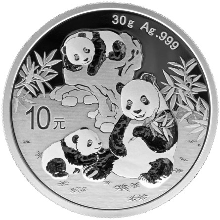 China Panda 2025 Silbermünze, 30 Gramm - Rückseite