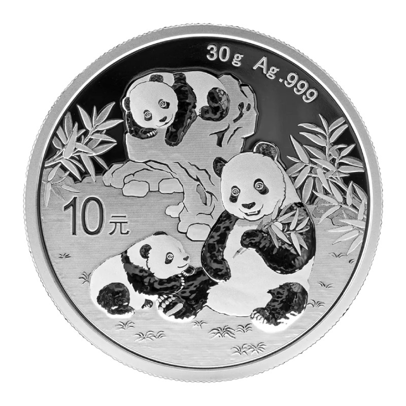 China Panda 2025 Silbermünze, 30 Gramm - Rückseite China Panda 2025 Silbermünze, 30 Gramm - Rückseite