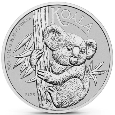 Платинова монета 2024 року "Австралійська коала", 1/10 унції.