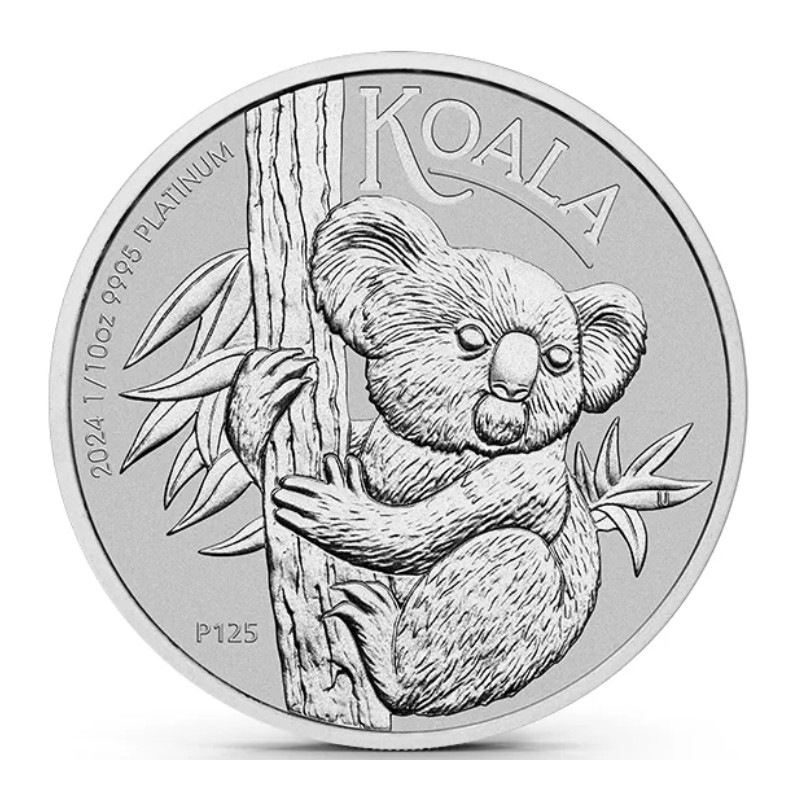 Platynowa Moneta Australian Koala 2024, 1/10 uncji - rewers