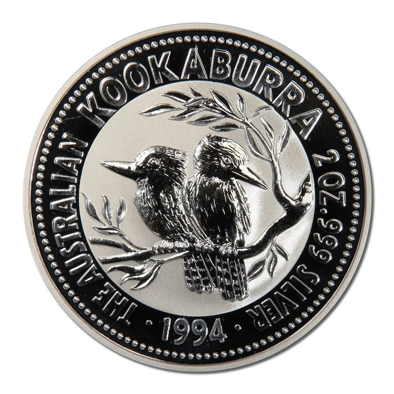 Srebrna Moneta Australian Kookaburra 1994, 2 uncje - rewers Srebrna Moneta Australian Kookaburra 1994, 2 uncje - rewers