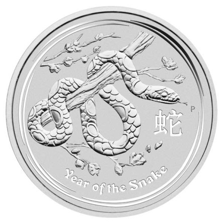 Срібна монета "Місячний II рік Змії" 2013 року, 2 унції - реверс