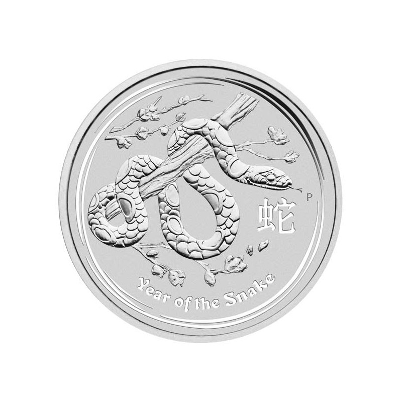 Срібна монета "Місячний II рік Змії" 2013 року, 2 унції - реверс Срібна монета "Місячний II рік Змії" 2013 року, 2 унції - реверс