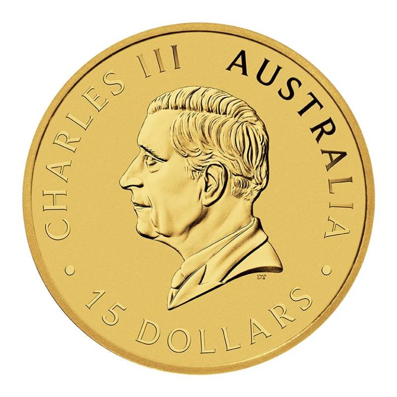Złota Moneta Inwestycyjna Australijski Kangur 2025, 1/10 uncji - awers