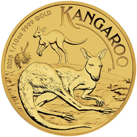 Gold Investment Coin Australian Kangaroo 2025, 1/10 ounce - reverse side