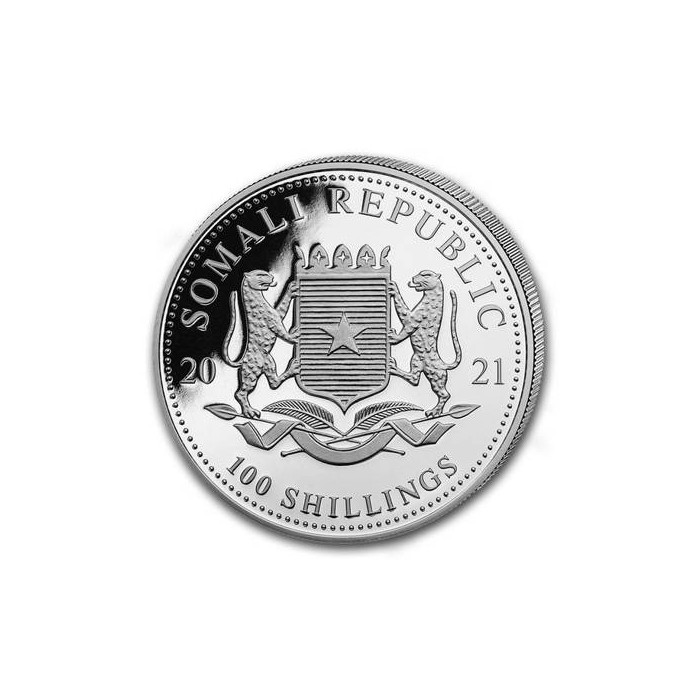Somalijski Słoń 2021, 1 oz - awers Somalijski Słoń 2021, 1 oz - awers