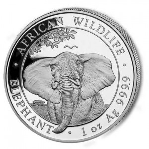 Somalijski Słoń 2021, 1 oz - rewers