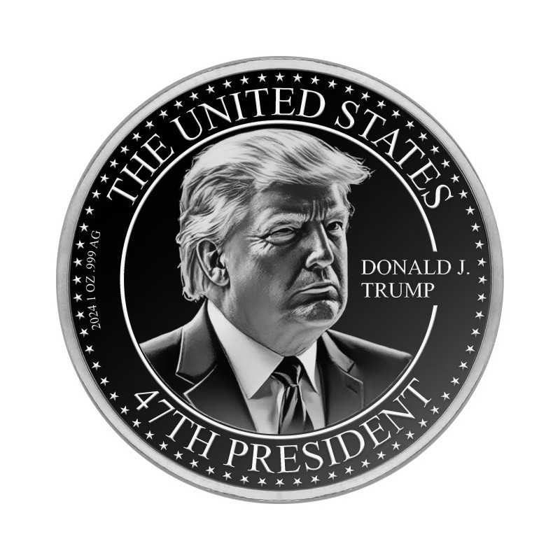 Srebrny Medal Donald Trump Elected the 47th US President, 1 uncja - awers Srebrny Medal Donald Trump Elected the 47th US President, 1 uncja - awers