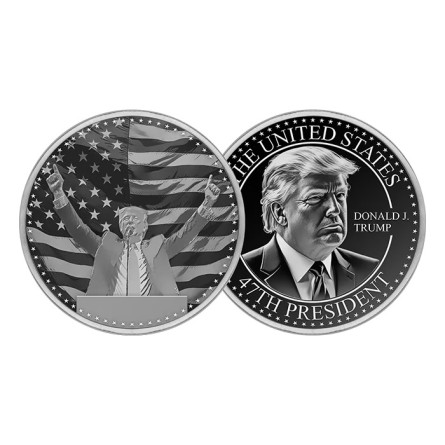 Srebrny-Medaille Donald Trump zum 47. US-Präsidenten gewählt, 1 uncja - beide Srebrny-Medaille Donald Trump zum 47. US-Präsidenten gewählt, 1 uncja - beide