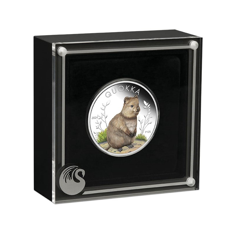 Срібна монета Quokka 2024 Proof, 1 унція - коробка 1 Срібна монета Quokka 2024 Proof, 1 унція - коробка 1