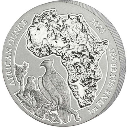 Srebrna Moneta African Ounce: Martial Eagle 2025, 1 uncja - rewers