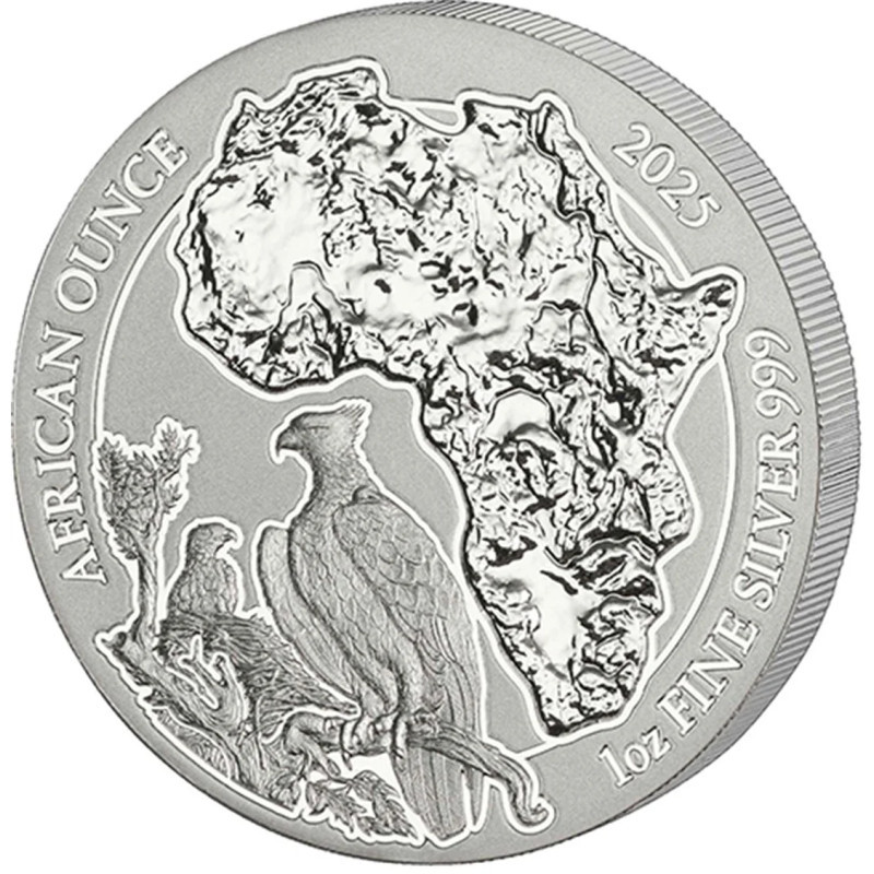 Srebrna Moneta African Ounce: Martial Eagle 2025, 1 uncja - rewers Srebrna Moneta African Ounce: Martial Eagle 2025, 1 uncja - rewers