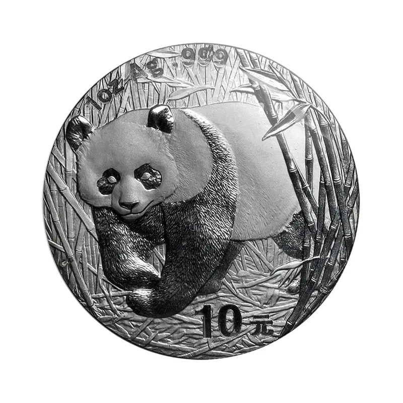 China Panda 2002 Silver Coin, 1 oz - reverse side