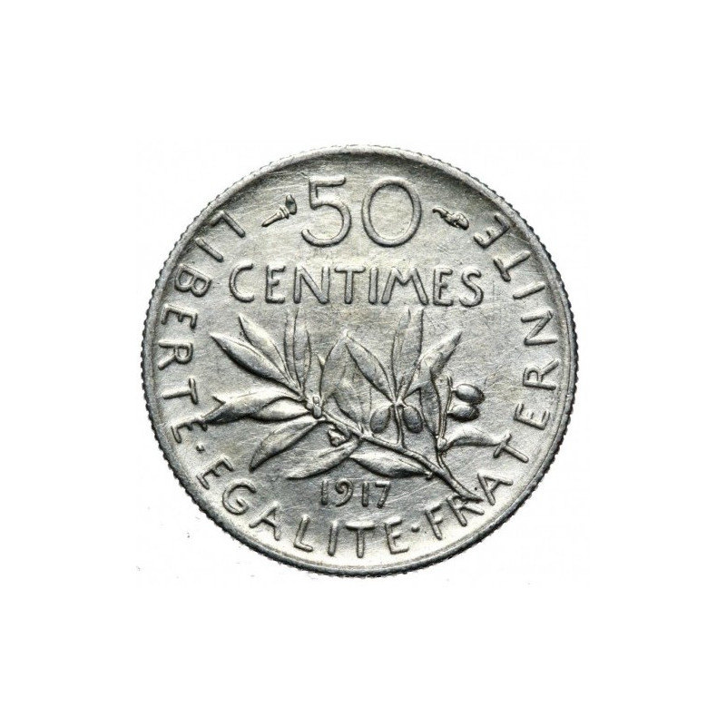 Silbermünze V Republik des Sämanns, 50 Centimes 1897-1920, 2,5g - Vorderseite