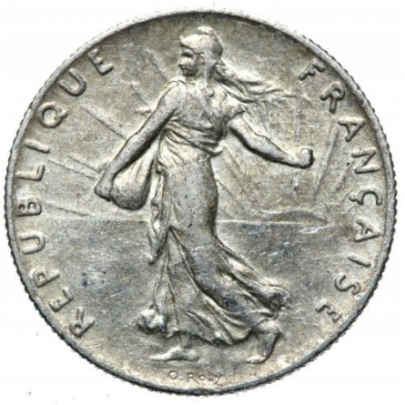 Silbermünze V Republik des Sämanns, 50 Centimes 1897-1920, 2,5g - Rückseite