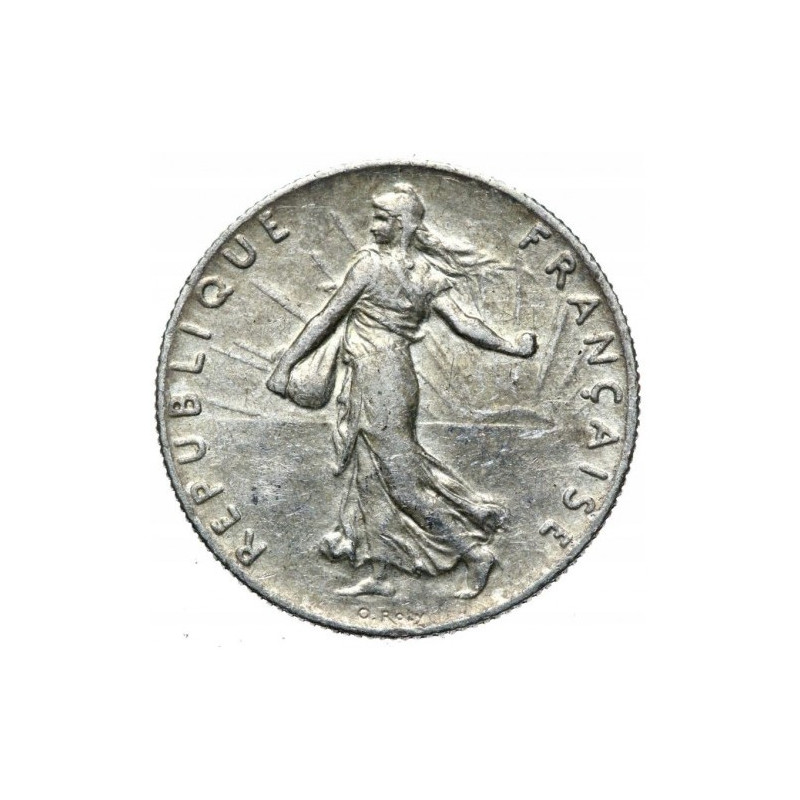 Silbermünze V Republik des Sämanns, 50 Centimes 1897-1920, 2,5g - Rückseite