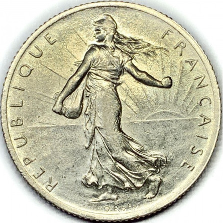 Срібна монета Сіяч, 2 франки 1959-1969 років, 10 г - реверс
