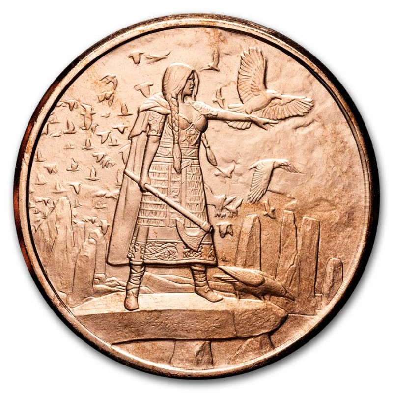 Miedziany Medal Celtic Lore: Morrigan, 1 uncja - rewers