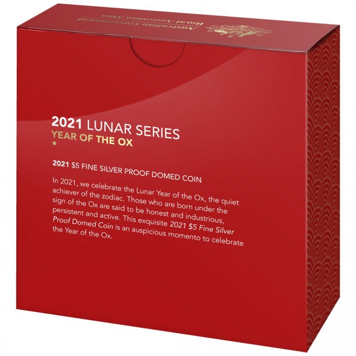 Lunar Ox 2021, 1oz (Proof) - Schachtel, Rückseite