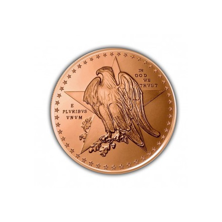 Copper Texas Commemorative Medal, 1 ounce - reverse side