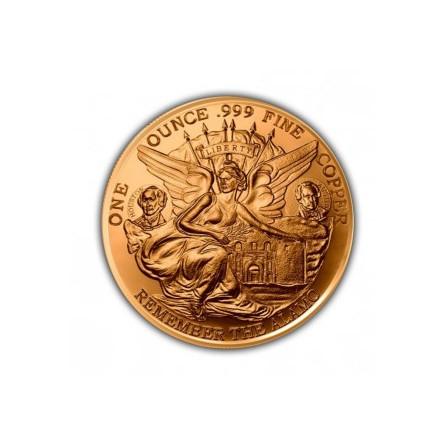 Copper Texas Commemorative Medal, 1 ounce - obverse