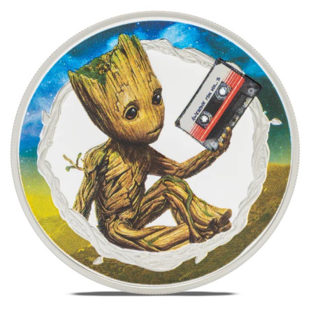 Marvel Silver Coin - Groot 2025, 1 oz - reverse.