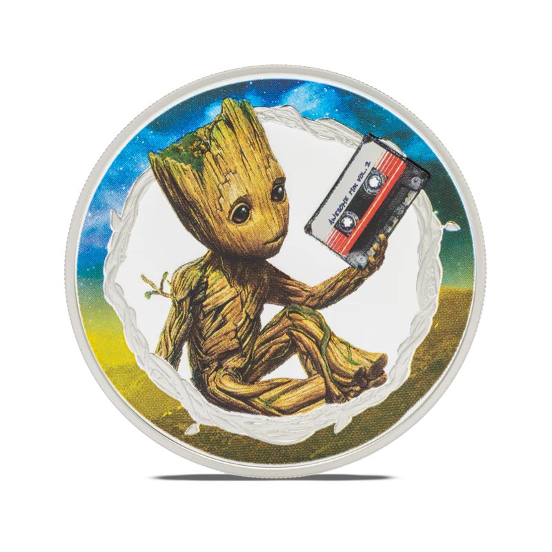 Marvel Silver Coin - Groot 2025, 1 oz - reverse.