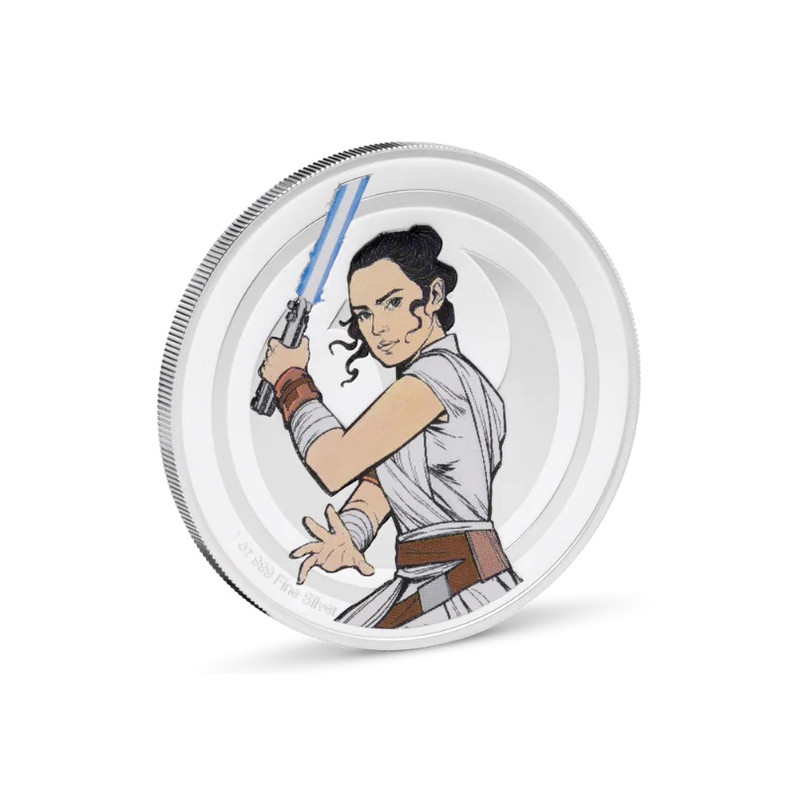 Srebrny Medal Star Wars Rey vs. Kylo Ren 2024, 1 uncja - rewers