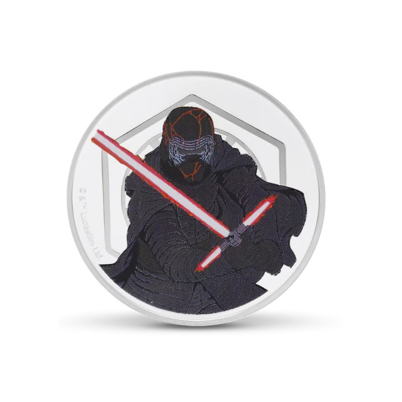 Srebrny Medal Star Wars Rey vs. Kylo Ren 2024, 1 uncja - awers