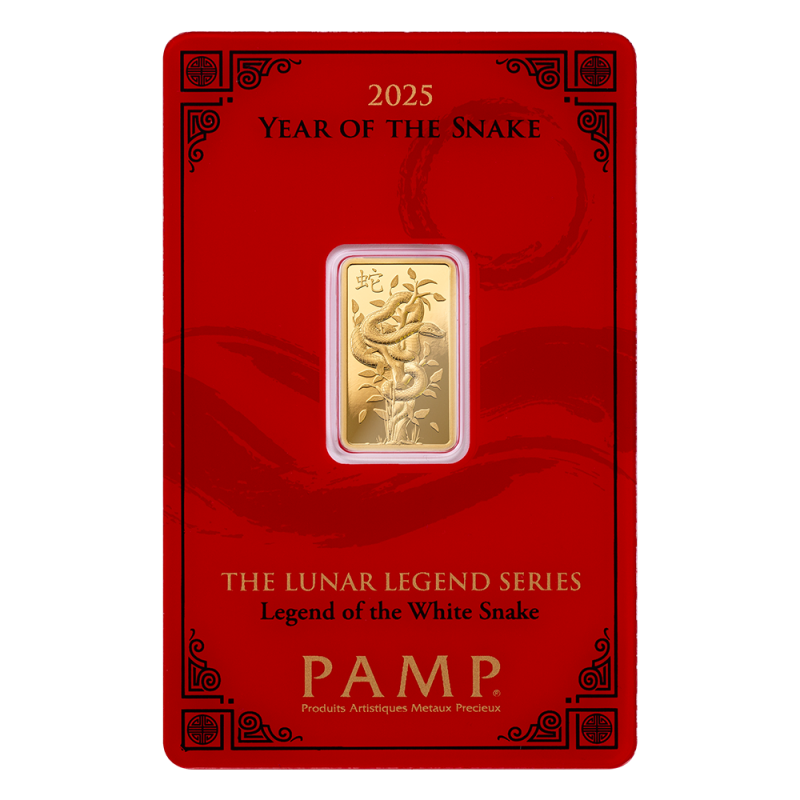Złota Sztabka Inwestycyjna PAMP Lunar Legends White Snake 2025, 5g - blister 1