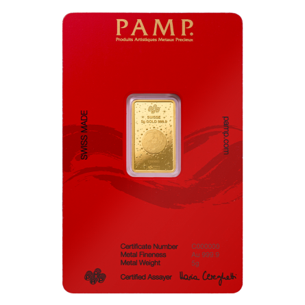copy of PAMP Lunar Legends Azure Dragon 2024 Gold Investment Bar, 5g.