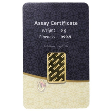 Gold Investment Bar IGR, 5 grams - front