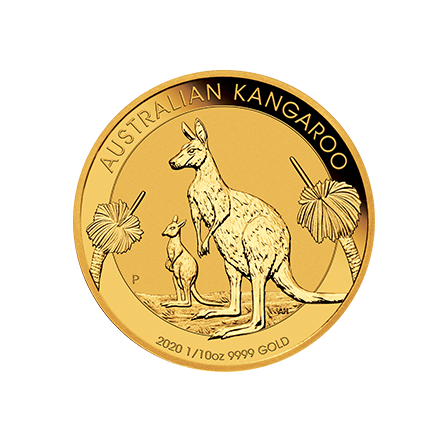 Goldanlagemünze Australisches Känguru 2020, 1/10 Unze - Rückseite