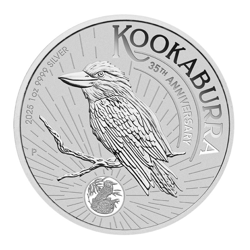 Australischer Kookaburra 2025 Silbermünze, 1 Unze - Rückseite Australischer Kookaburra 2025 Silbermünze, 1 Unze - Rückseite