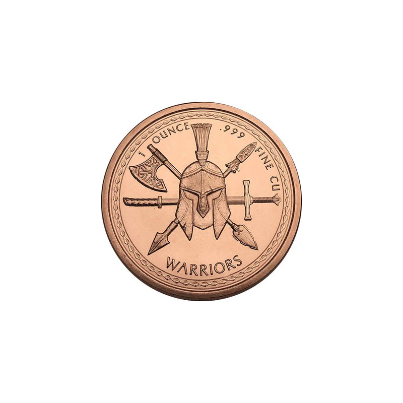Miedziany Medal Aztec Warrior, 1 uncja - awers Miedziany Medal Aztec Warrior, 1 uncja - awers