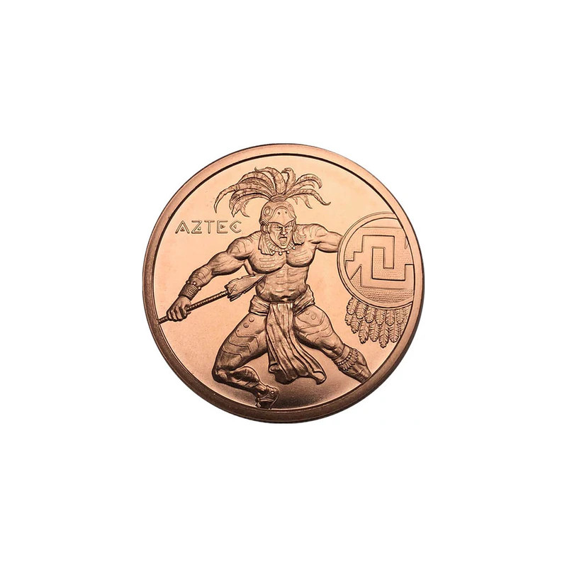 Aztekenkrieger-Kupfermedaille, 1 Unze - Rückseite