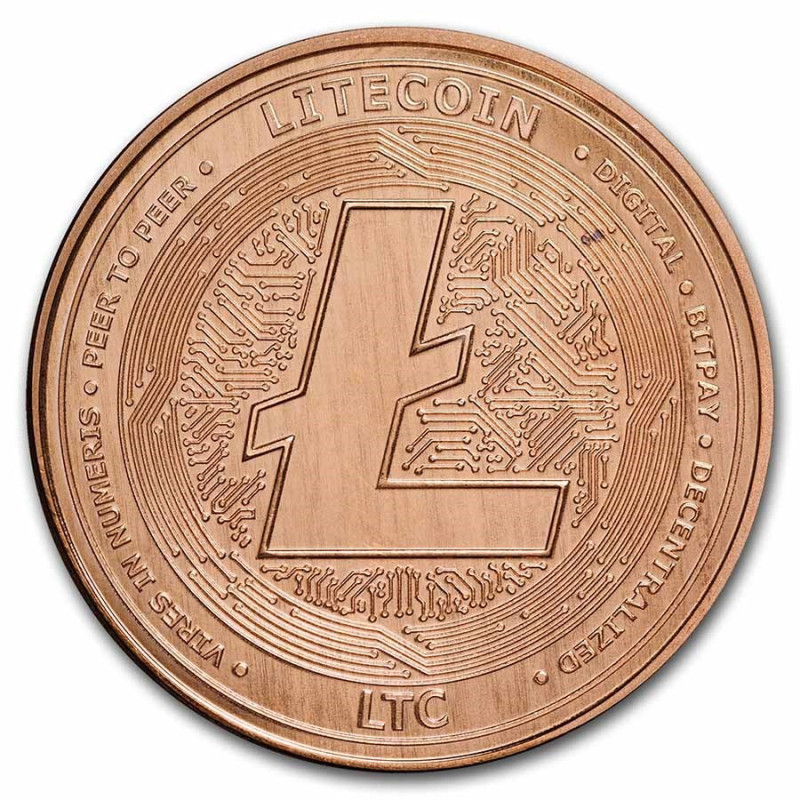 Мідна медаль Litecoin, 1 унція - реверс Мідна медаль Litecoin, 1 унція - реверс