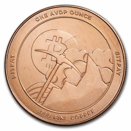 Bitpay Copper Medal, 1 ounce - reverse side Bitpay Copper Medal, 1 ounce - reverse side