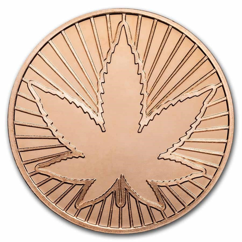 Miedziany Medal Cannabis 420 Leaf, 1 uncja - rewers Miedziany Medal Cannabis 420 Leaf, 1 uncja - rewers