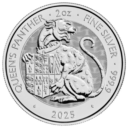 Srebrna Moneta Die Tudor-Bestien: Der Panther der Königin 2025, 2 uncje - rewers