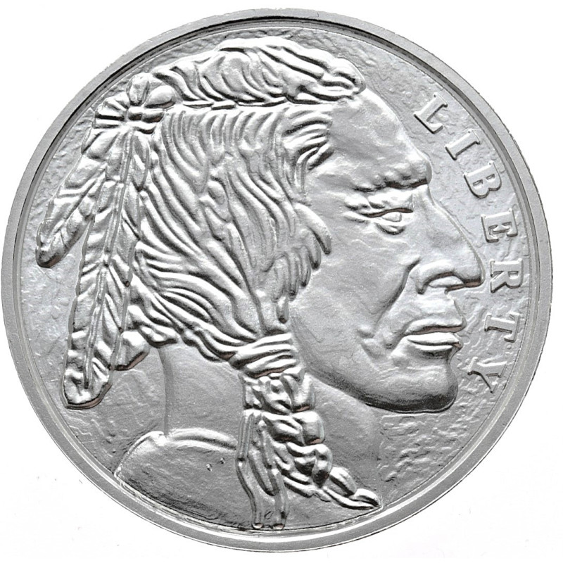 American Buffalo BU Silver Medal, 1 oz - reverse.