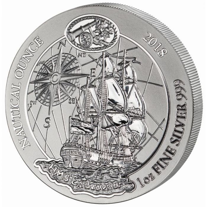 Silbermünze Nautical Ounce: Endeavour 2018, 1 Unze Silbermünze Nautical Ounce: Endeavour 2018, 1 Unze