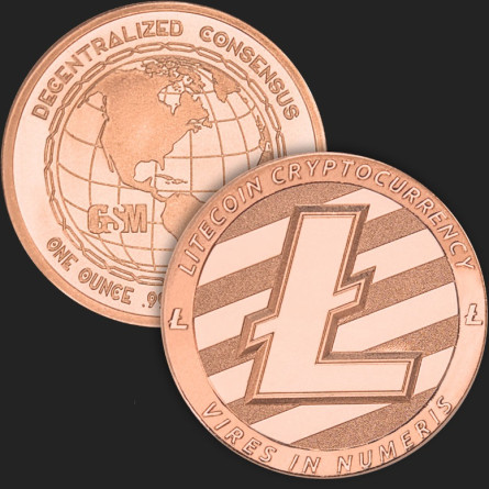 Мідна медаль GSM Litecoin, 1 унція - фото